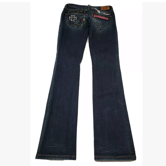 Robin's Dark Jeans Multi Patch Design Size 27 - Picture 3 of 12